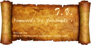 Temesvári Valdemár névjegykártya